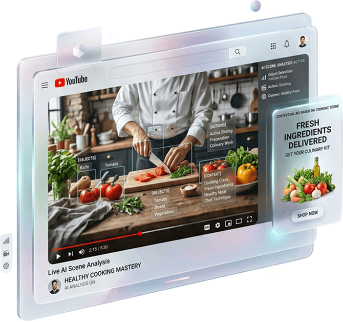 YouTube contextual ad shown on a connected device